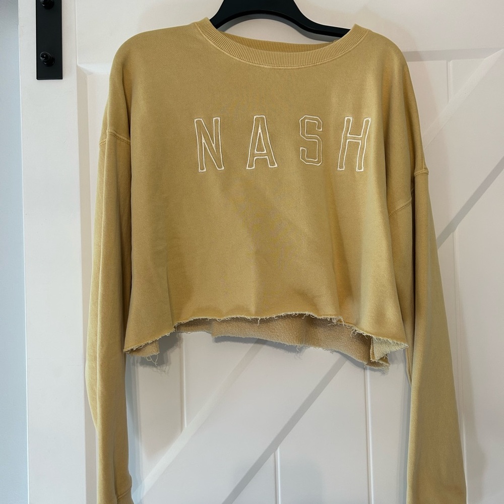 NASH Women's Yellow Cropped Crewneck